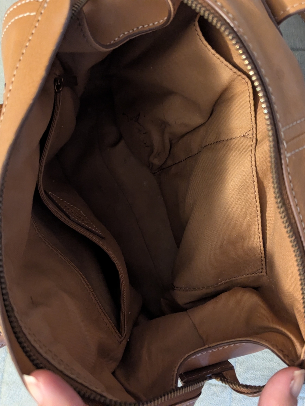 Fossil Cognac Leather Satchel with Key Charm - Picture 4 of 4